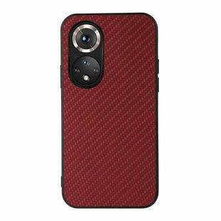 For Honor 50 Pro Accurate Hole Carbon Fiber Texture Shockproof Case(Red)
