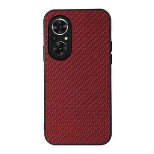 For Honor 50 SE Accurate Hole Carbon Fiber Texture Shockproof Case(Red)