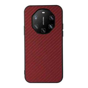 For Huawei Mate 40 RS Accurate Hole Carbon Fiber Texture Shockproof Case(Red)