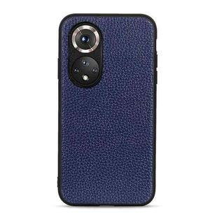 For Honor 50 Accurate Hole Litchi Texture Leather Shockproof Case(Blue)