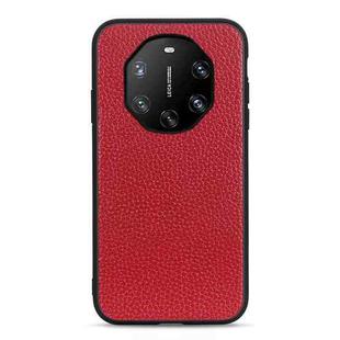 For Huawei Mate 40 RS Accurate Hole Litchi Texture Leather Shockproof Case(Red)