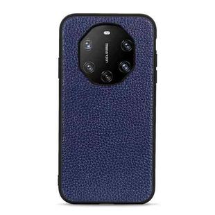 For Huawei Mate 40 RS Accurate Hole Litchi Texture Leather Shockproof Case(Blue)