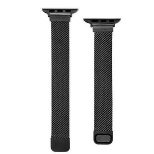 Small Waist Dual Section Milan Watch Band For Apple Watch Ultra 49mm / Series 8&7 45mm / SE 2&6&SE&5&4 44mm / 3&2&1 42mm(Black)