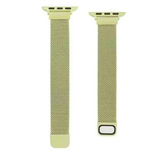 Small Waist Dual Section Milan Watch Band For Apple Watch Ultra 49mm / Series 8&7 45mm / SE 2&6&SE&5&4 44mm / 3&2&1 42mm(Yellow)