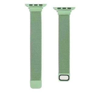 Small Waist Dual Section Milan Watch Band For Apple Watch Ultra 49mm / Series 8&7 45mm / SE 2&6&SE&5&4 44mm / 3&2&1 42mm(Mint Green)