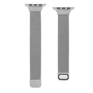 Small Waist Dual Section Milan Watch Band For Apple Watch Series 8&7 41mm / SE 2&6&SE&5&4 40mm / 3&2&1 38mm(Silver)