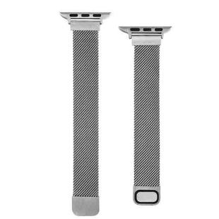 Small Waist Dual Section Milan Watch Band For Apple Watch Series 8&7 41mm / SE 2&6&SE&5&4 40mm / 3&2&1 38mm(Light Grey)