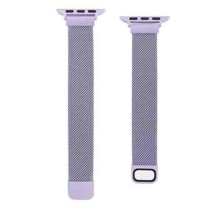 Small Waist Dual Section Milan Watch Band For Apple Watch Series 8&7 41mm / SE 2&6&SE&5&4 40mm / 3&2&1 38mm(Light Purple)