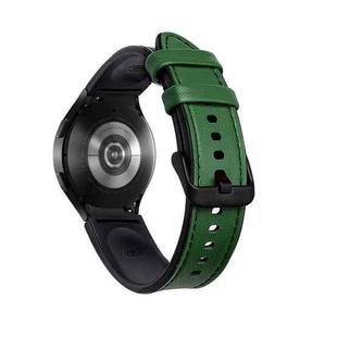 For Samsung Galaxy Watch4 Silicone + Leather Black Buckle Watch Band(Green)