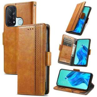 For OPPO Reno 5A CaseNeo Business Splicing Dual Magnetic Buckle Horizontal Flip PU Leather Case with Holder & Card Slots & Wallet(Yellow)