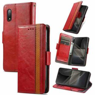 For Sony Xperia Ace II CaseNeo Business Splicing Dual Magnetic Buckle Horizontal Flip PU Leather Case with Holder & Card Slots & Wallet(Red)
