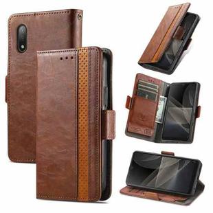 For Sony Xperia Ace II CaseNeo Business Splicing Dual Magnetic Buckle Horizontal Flip PU Leather Case with Holder & Card Slots & Wallet(Brown)