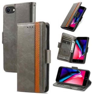 For iPhone SE 2022 / SE 2020 / 8 / 7 CaseNeo Business Splicing Dual Magnetic Buckle Horizontal Flip PU Leather Case with Holder & Card Slots & Wallet(Grey)