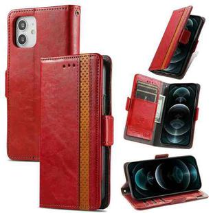 For iPhone 13 mini CaseNeo Business Splicing Dual Magnetic Buckle Horizontal Flip PU Leather Case with Holder & Card Slots & Wallet  (Red)