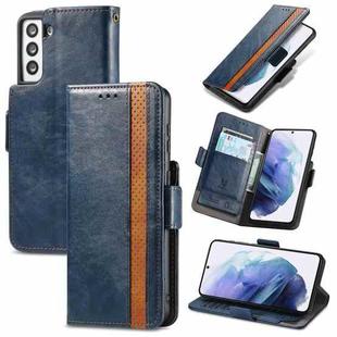 For Samsung Galaxy S21+ 5G CaseNeo Business Splicing Dual Magnetic Buckle Horizontal Flip PU Leather Case with Holder & Card Slots & Wallet(Blue)