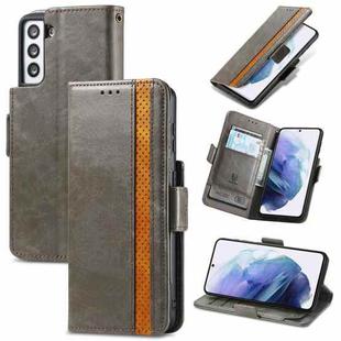For Samsung Galaxy S21 5G CaseNeo Business Splicing Dual Magnetic Buckle Horizontal Flip PU Leather Case with Holder & Card Slots & Wallet(Grey)