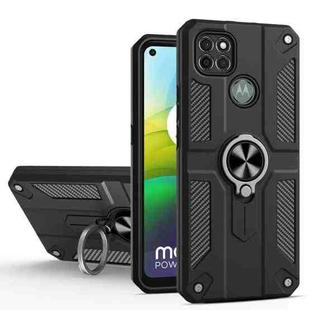 For Motorola Moto G9 Power Carbon Fiber Pattern PC + TPU Protective Case with Ring Holder(Black)