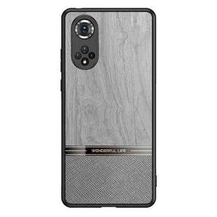 For Honor 50 Pro Shang Rui Wood Grain Skin PU + TPU Shockproof Case(Grey)