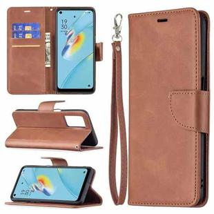 For OPPO A54 4G / 5G Retro Lambskin Texture Pure Color Horizontal Flip PU Leather Case with Holder & Card Slots & Wallet & Lanyard(Brown)