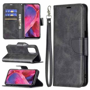 For OPPO A74 5G/A93 5G/A54 5G Retro Lambskin Texture Pure Color Horizontal Flip PU Leather Case with Holder & Card Slots & Wallet & Lanyard(Black)