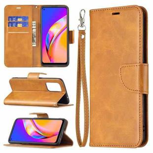 For OPPO A94 5G/F19 Pro+ 5G/Reno5 Z Retro Lambskin Texture Pure Color Horizontal Flip PU Leather Case with Holder & Card Slots & Wallet & Lanyard(Yellow)