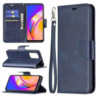 For OPPO A94 5G/F19 Pro+ 5G/Reno5 Z Retro Lambskin Texture Pure Color Horizontal Flip PU Leather Case with Holder & Card Slots & Wallet & Lanyard(Blue)