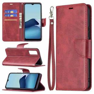 For vivo Y20 Retro Lambskin Texture Pure Color Horizontal Flip PU Leather Case with Holder & Card Slots & Wallet & Lanyard(Red)