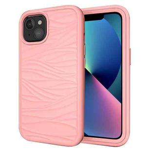For iPhone 13 mini Wave Pattern 3 in 1 Silicone + PC Shockproof Protective Case (Rose Gold)