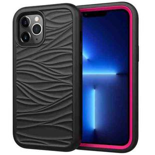 For iPhone 13 Pro Wave Pattern 3 in 1 Silicone + PC Shockproof Protective Case (Black+Hot Pin)