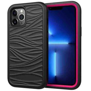 For iPhone 13 Pro Max Wave Pattern 3 in 1 Silicone + PC Shockproof Protective Case (Black+Hot Pin)