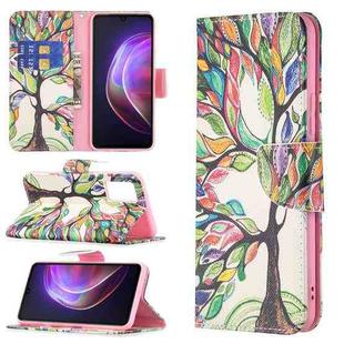 For vivo V21 Colored Drawing Pattern Horizontal Flip Leather Case with Holder & Card Slots & Wallet(Life Tree)