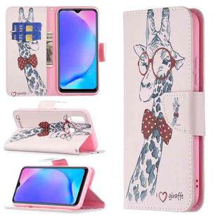 For vivo Y11 / Y15 / Y12 / Y17 Colored Drawing Pattern Horizontal Flip Leather Case with Holder & Card Slots & Wallet(Giraffe)