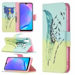 For vivo Y11 / Y15 / Y12 / Y17 Colored Drawing Pattern Horizontal Flip Leather Case with Holder & Card Slots & Wallet(Feather Bird)