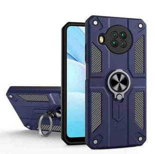 For Xiaomi Mi 10T Lite 5G / Redmi Note 9 Pro 5G Carbon Fiber Pattern PC + TPU Protective Case with Ring Holder(Sapphire Blue)