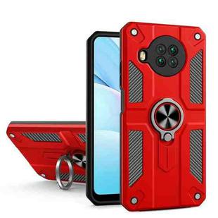 For Xiaomi Mi 10T Lite 5G / Redmi Note 9 Pro 5G Carbon Fiber Pattern PC + TPU Protective Case with Ring Holder(Red)