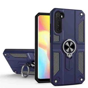 For Xiaomi Mi Note 10 Lite Carbon Fiber Pattern PC + TPU Protective Case with Ring Holder(Sapphire Blue)