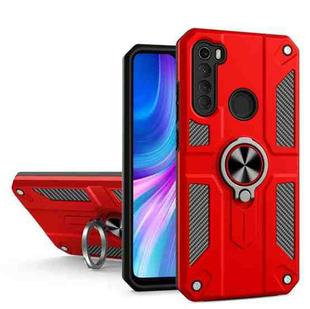 For Xiaomi Redmi Note 8 Carbon Fiber Pattern PC + TPU Protective Case with Ring Holder(Red)