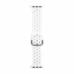 Silicone Watch Band For Apple Watch Ultra 49mm / Series 8&7 45mm / SE 2&6&SE&5&4 44mm / 3&2&1 42mm(White)