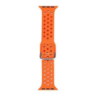 Silicone Watch Band For Apple Watch Ultra 49mm / Series 8&7 45mm / SE 2&6&SE&5&4 44mm / 3&2&1 42mm(Orange)