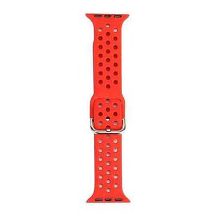 Silicone Watch Band For Apple Watch Ultra 49mm / Series 8&7 45mm / SE 2&6&SE&5&4 44mm / 3&2&1 42mm(Red)