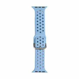 Silicone Watch Band For Apple Watch Ultra 49mm / Series 8&7 45mm / SE 2&6&SE&5&4 44mm / 3&2&1 42mm(Light Blue)