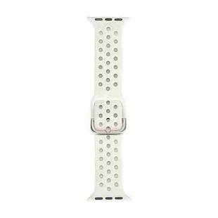 Silicone Watch Band For Apple Watch Ultra 49mm / Series 8&7 45mm / SE 2&6&SE&5&4 44mm / 3&2&1 42mm(Light White)