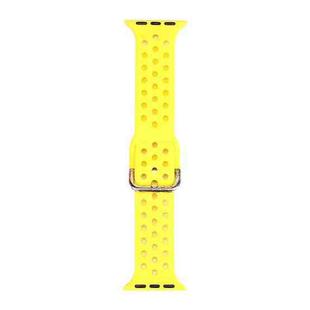 Silicone Watch Band For Apple Watch Ultra 49mm / Series 8&7 45mm / SE 2&6&SE&5&4 44mm / 3&2&1 42mm(Shiny Yellow)