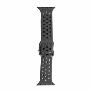 Silicone Watch Band For Apple Watch Ultra 49mm / Series 8&7 45mm / SE 2&6&SE&5&4 44mm / 3&2&1 42mm(Dark Gray)