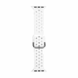 Silicone Watch Band For Apple Watch Series 8&7 41mm / SE 2&6&SE&5&4 40mm / 3&2&1 38mm(White)