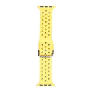 Silicone Watch Band For Apple Watch Series 8&7 41mm / SE 2&6&SE&5&4 40mm / 3&2&1 38mm(Yellow)