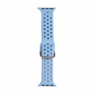 Silicone Watch Band For Apple Watch Series 8&7 41mm / SE 2&6&SE&5&4 40mm / 3&2&1 38mm(Light Blue)