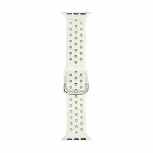 Silicone Watch Band For Apple Watch Series 8&7 41mm / SE 2&6&SE&5&4 40mm / 3&2&1 38mm(Light White)