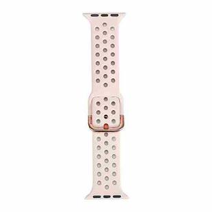 Silicone Watch Band For Apple Watch Series 8&7 41mm / SE 2&6&SE&5&4 40mm / 3&2&1 38mm(Sand Pink)