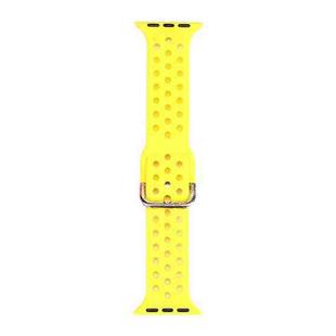 Silicone Watch Band For Apple Watch Series 8&7 41mm / SE 2&6&SE&5&4 40mm / 3&2&1 38mm(Shiny Yellow)